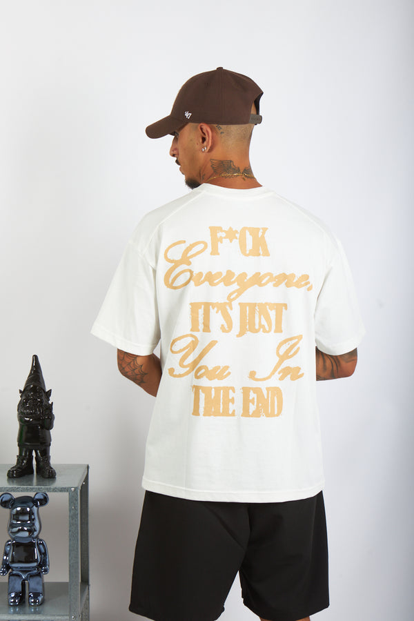 T-SHIRT FEAR THE END BIANCO