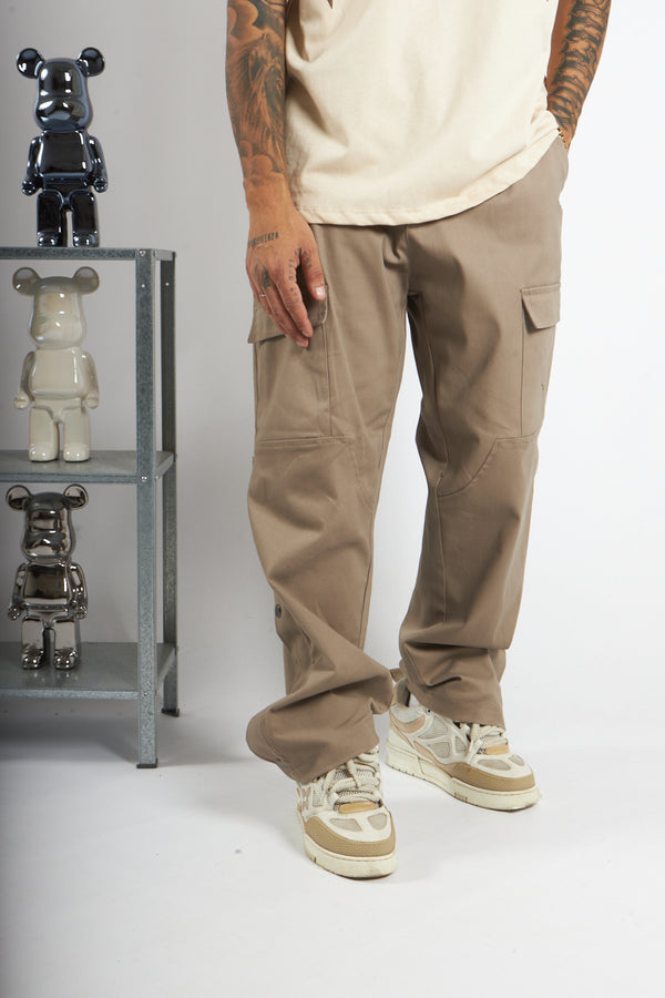 CARGO FL CON BOTTONI LATERALI BEIGE