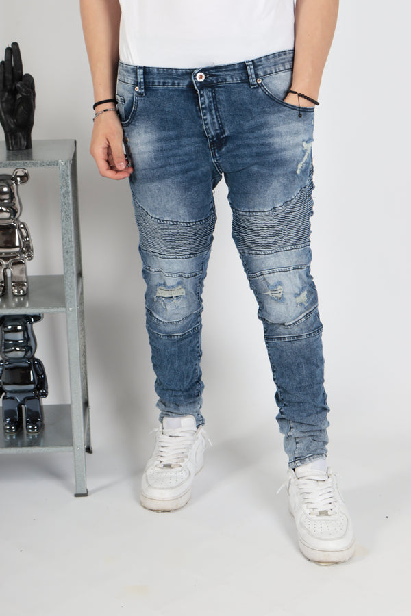 DENIM SKINNY BIKER