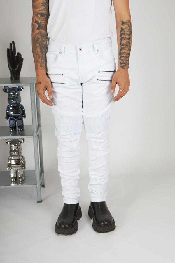 WHITE SKINNY BIKER