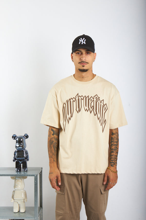 T-SHIRT NOPE GOTICA BEIGE